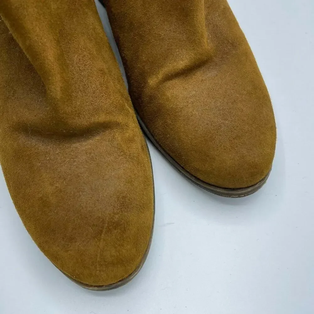 Lucky Brand Lahela Brown Suede Leather Ankle Boots Womens 8.5 Classic Booties